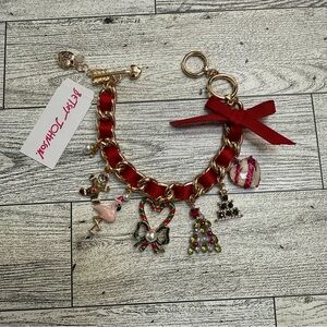 Betsey Johnson Christmas Rhinestone Charm bracelet New